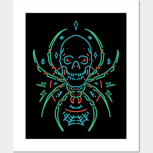 skull spider Posters and Art